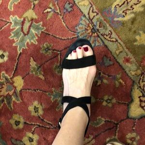 10m block heel black suede j crew sandals